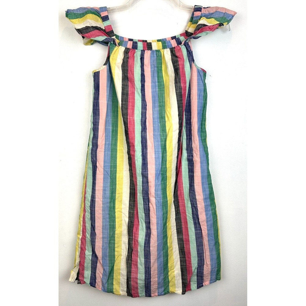J Crew Mini Dress Womens 00 Striped Lined Rainbow Comfort Vacation Cruise Beach
